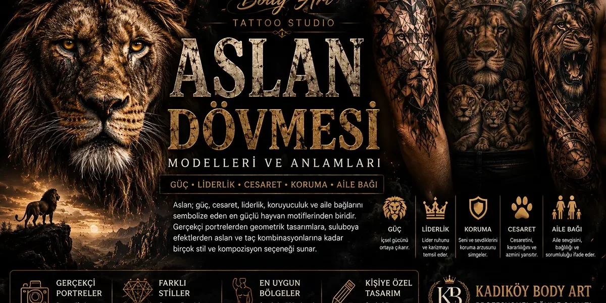 Kadıköy Body Art aslan dövmesi modelleri ve anlamları rehberi kapak görseli