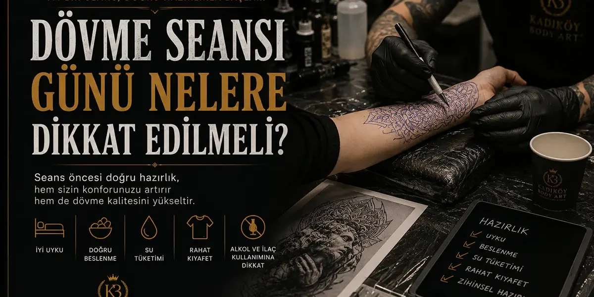 Kadıköy Body Art dövme seansı günü dikkat edilmesi gerekenler rehber görseli