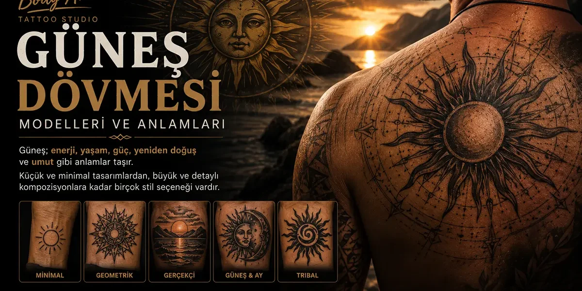 Kadıköy Body Art güneş dövmesi modelleri ve anlamları rehberi kapak görseli