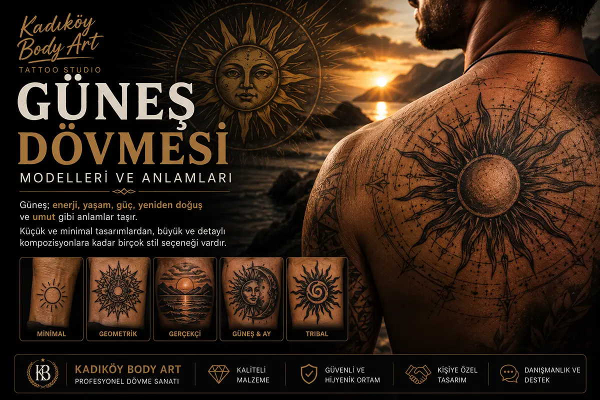 Kadıköy Body Art güneş dövmesi modelleri ve anlamları rehberi kapak görseli