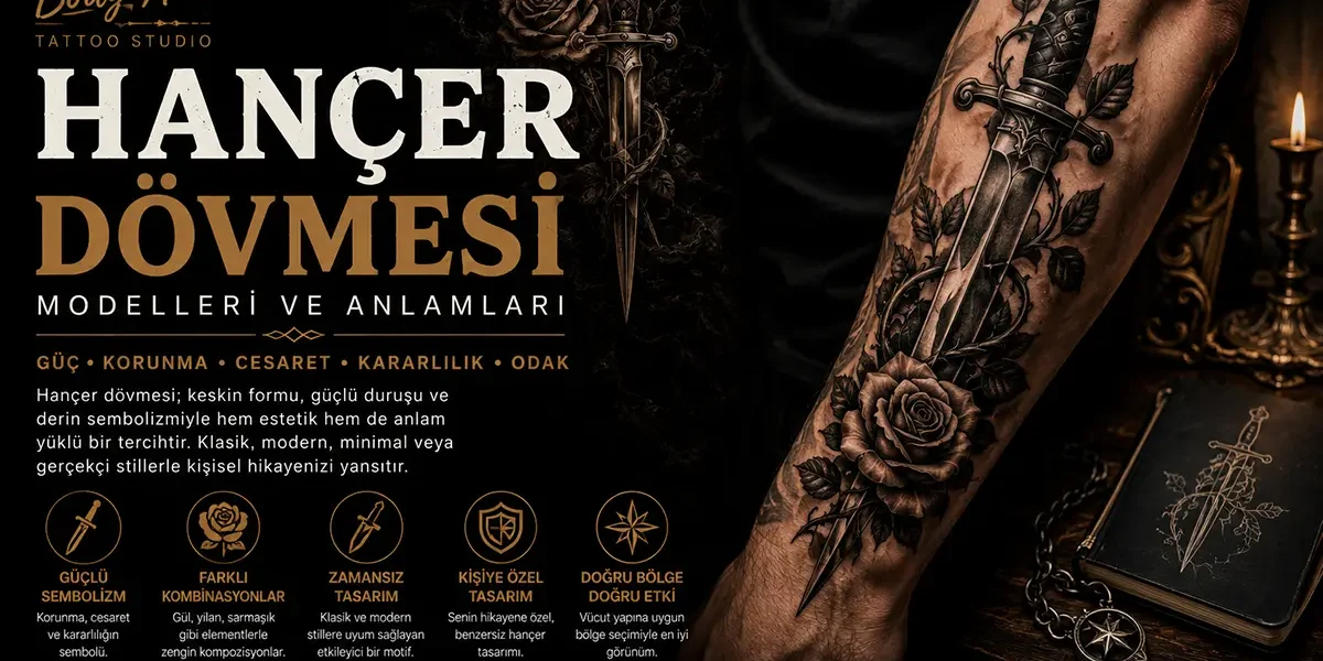 Kadıköy Body Art hançer dövmesi modelleri ve anlamları rehberi kapak görseli