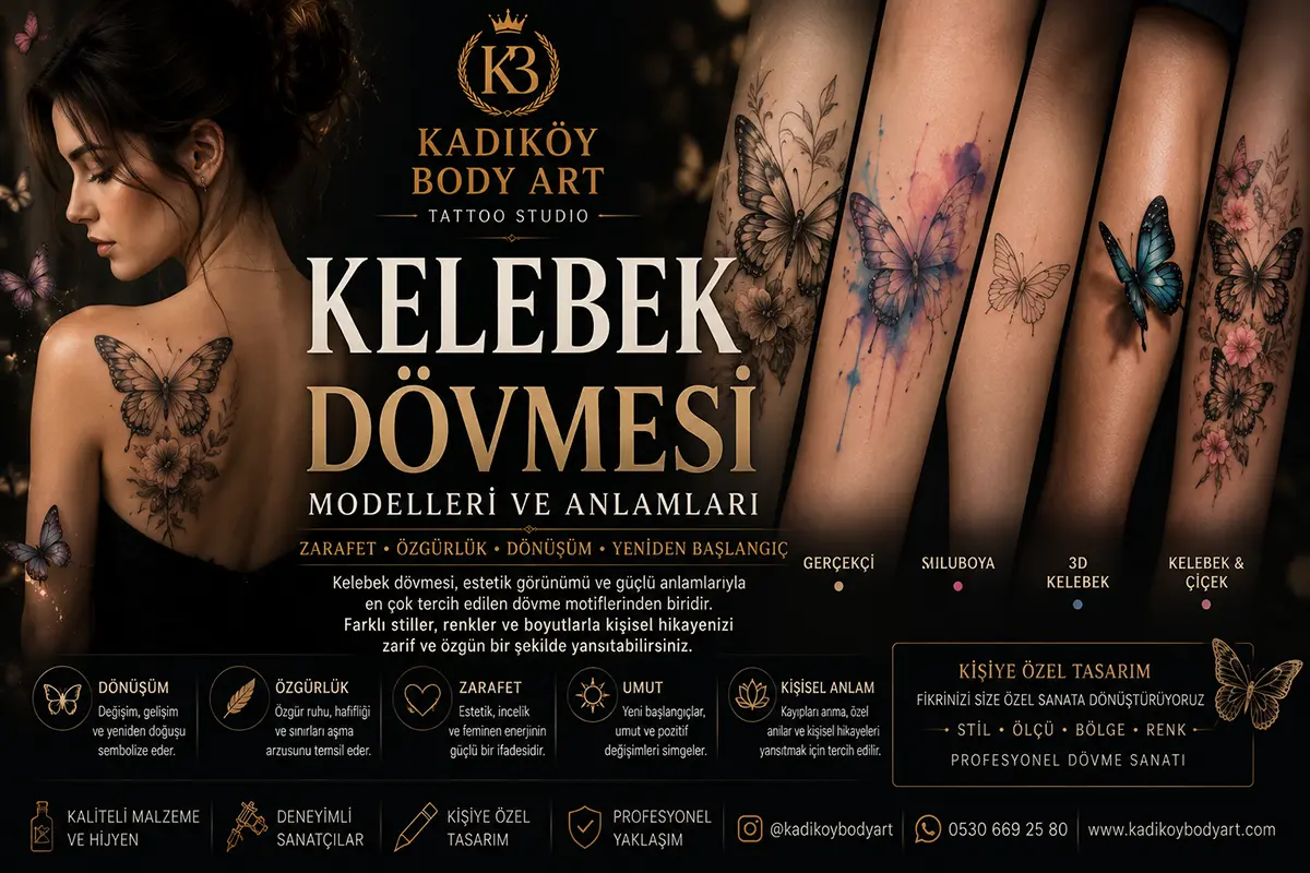 Kadıköy Body Art kelebek dövmesi modelleri ve anlamları rehberi kapak görseli