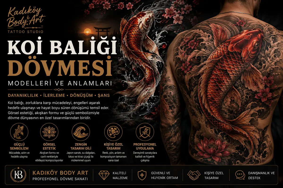 Kadıköy Body Art koi balığı dövmesi modelleri ve anlamları rehberi kapak görseli