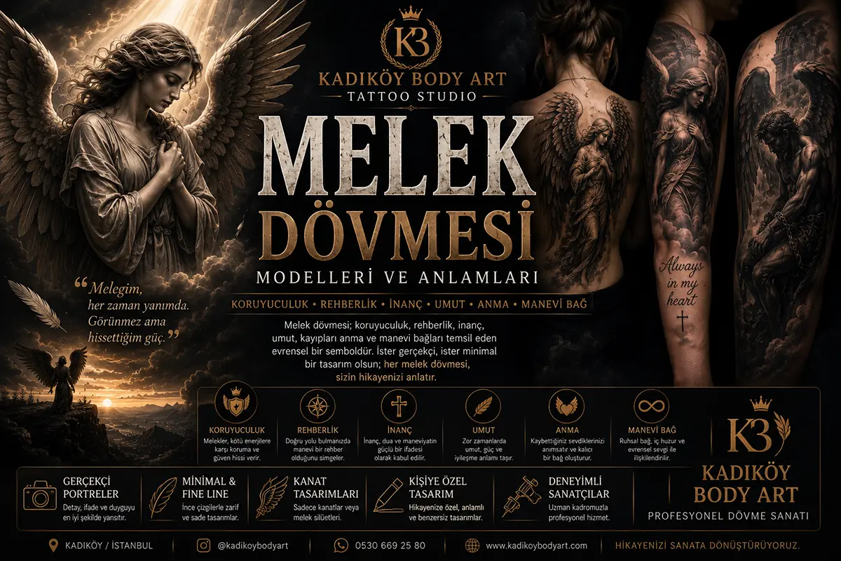 Kadıköy Body Art melek dövmesi modelleri ve anlamları rehberi kapak görseli