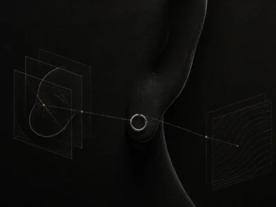 Kulak memesindeki halka piercing ve ölçü çizimleri