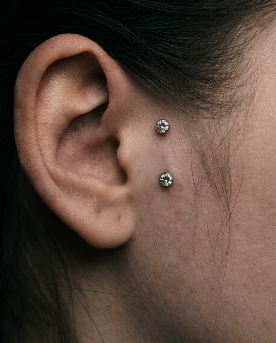 Yüz bölgesinde surface piercing uygulaması